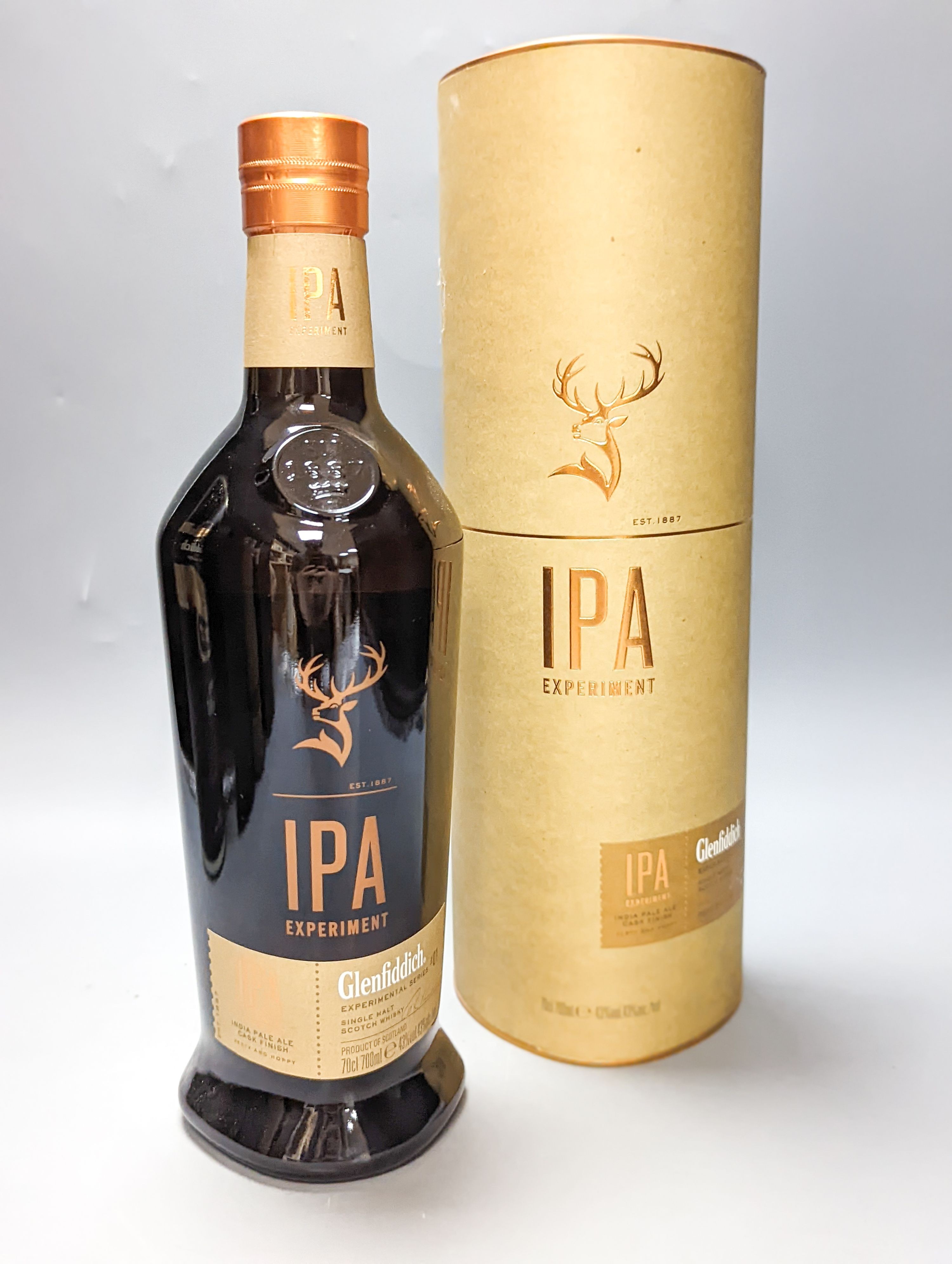 Seven assorted bottles of whisky including Yates Brothers, Bushwalls, IPA single malt, Blair Athol 12 year old single malt, Ledaig single malt, Knockando 18 year old malt and Glenfiddich malt, five boxed.